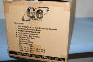 lot 112 image: Premium Pro Audio Enforcer G6 Self Contained In Ceiling High Output Loudspeaker Speaker - PAIR - New