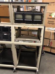 lot 120 image: HUGE Winstead Audio  Video Monitoring Control Room Mobile Equipment Rack System