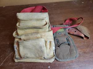 lot 57 image: Leather Tool Belt and Safety Vests