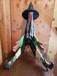 lot 124 image: Halloween Decoration Witch Made from Plywood