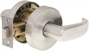 lot 815 image: 4 - Us Lock 2060 Series Passage Lever Cherokee 2-34 Backset Dull Chrome US2062NL26D