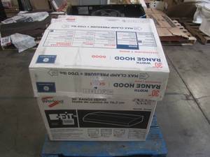 lot 307 image: WHOLESALE MIXED PALLET OF RANGE HOODS