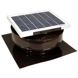 lot 834 image: Active Ventilation 365 CFM Brown Powder Coated 5 Watt Solar Powered Roof Mounted Exhaust Attic Fan, RBSF-8-BR