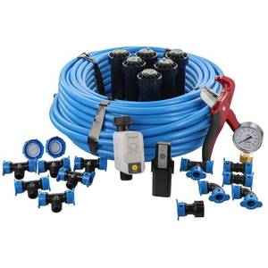 lot 835 image: Orbit In-Ground Sprinkler System with 12 in. Blu-Lock Tubing System and B-Hyve Smart Hose Faucet Timer with Wi-Fi Hub, 50022