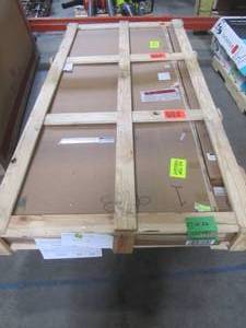 lot 602 image: VeryCustom 36 in. x 84 in. Hollywood Primed Wood Sliding Barn Door with Hardware Kit RWHW36PRB1