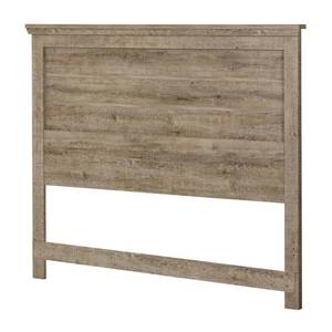 lot 601 image: Woodland Inc. Lionel Weathered Grey Oak Queen Slat Headboard, NEW in Box