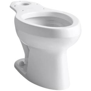 lot 852 image: Kohler Wellworth Pressure Lite Elongated Toilet Bowl Only in White, K-4303-0 - Bowl Only