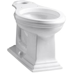 lot 853 image: Kohler Memoirs Comfort Height Elongated Toilet Bowl Only in White, K4380-0 - Bowl Only.