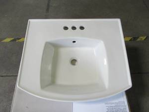 lot 861 image: KOHLER Elliston 6.9375-in H Biscuit Vitreous China Pedestal Sink Top R6374-4-96