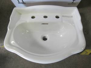 lot 864 image: Barclay B3-868WH Stanford 550 Pedestal Lavatory Sink Basin, White, B3-868WH.
