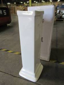 lot 865 image: Barclay C3-840WH Stanford Large Column, White, C3-840WH (Will not work with the sink basin in lot 864 Without some engineering)