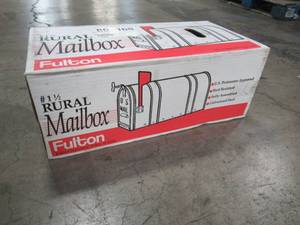 lot 328 image: Fulton Postmaster Approved Galvanized Steel Mail Box in Black, 807108.