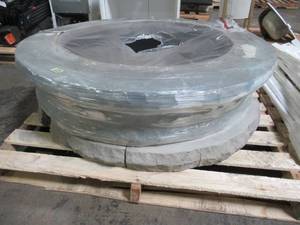 lot 330 image: Natural Concrete Products Co 30 in. Fossill Limestone Fire Pit Kit. - Crack on 1 Quarter of bottom ring stone.