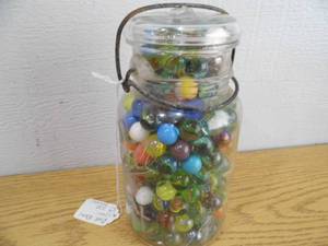 lot 63 image: Ball Jar of Marbles