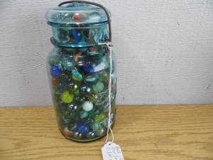 lot 64 image: Ball Jar of Marbles