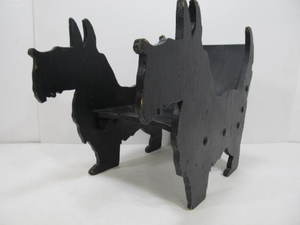 lot 11 image: Old Vintage SCOTTIE DOG Folk Art Wooden Childs Chair