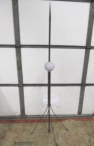 lot 18 image: Antique Lightning Rod wLavender Glass Ball