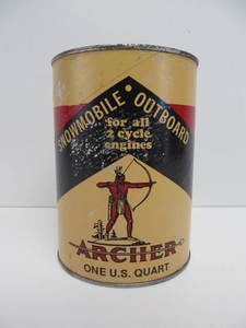 lot 35 image: Vintage Quart ARCHER OutboardSnowmobile Motor Oil Can