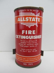 lot 41 image: Vintage ALLSTATE Advertising Fire Extinguisher Can 