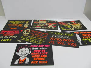 lot 45 image: Lot of Vintage Comical Display SignsCards