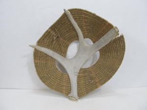Large Hand Woven Rustic Table Centerpiece wAntler
