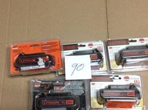 LOT OF BLACK & DECKER LITHIUM 20V Batteries- open pkgs customer returns