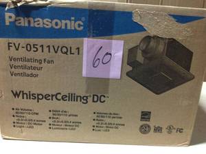 Panasonic WhisperCeiling DC fan with LED lights, Pick-A-Flow Speed Selector 50, 80 or 110 CFM and Flex-Z Fast install bracket not used