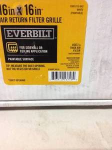 Everbilt 16 in. x 16 in. White Return Air Filter Grille