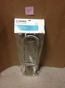 MOEN 30 in. x 1-14 in. Flip-up Screw Grab Bar in Peened Stainless Steel