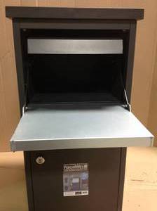 lot 103 image: Parcel Drop Box Large Locking Mailbox Secure Package Delivery Chute Steel Locker not used