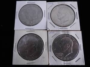 Lot of 4 Ike Dollars