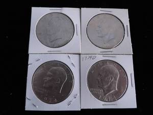 Lot of 4 Ike Dollars