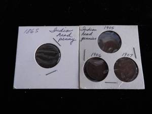 Lot of 4 Indian Head Pennies