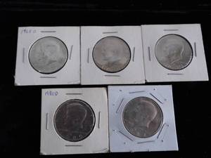 Lot of 5 Kennedy Half Dollars