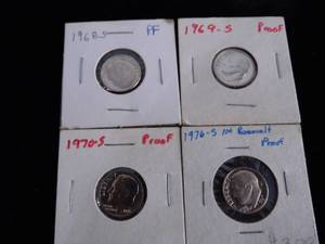 Lot of 4 Dime Proofs
