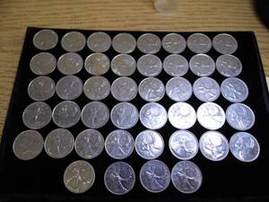 Lot of 44 Canadian Quarters