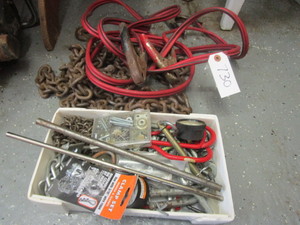 lot 730 image: JUMPER CABLES AND TOW CHAIN