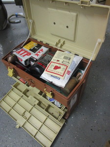 lot 752 image: PLANO BOX WITH MUZZLE LOADING ACCESSORIES