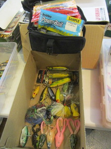 lot 769 image: BASS LURES, TACKLE LOGIC BAG WITH LURES, POWER BAIT, MORE