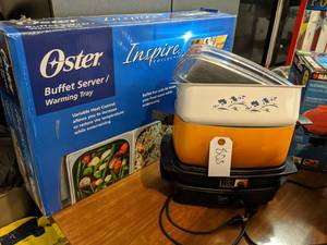 lot 808 image: OSTER BUFFET SERVER AND CROCK POTS