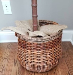 lot 58 image: Pottery Barn Faux Fiddle Leaf Fig Indoor Plant