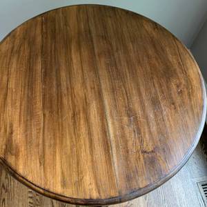 lot 35 image: Rustic Wood Drum Table