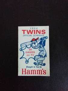 lot 22 image: 1966 Twins Trifold Schedule Sponsored by Hamms