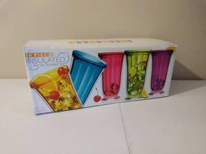 lot 189 image: Box of 10 Multi-Colored Insulated Acrylic Tumblers