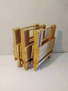 lot 209 image: 3 Folding Wooden Stools