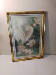 lot 214 image: Framed Swan Art