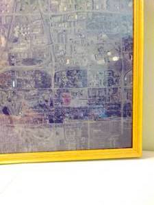 lot 215 image: Framed Blue-Tone Map MN4