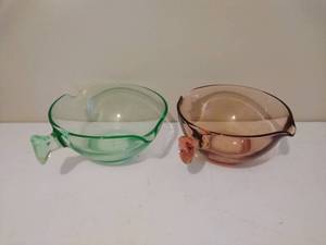 lot 224 image: 2 VINTAGE Glass Handled Bowls