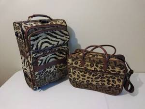 lot 229 image: 2 Pieces of Animal Print Luggage
