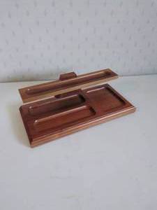 lot 84 image: Teak Desk Organizer